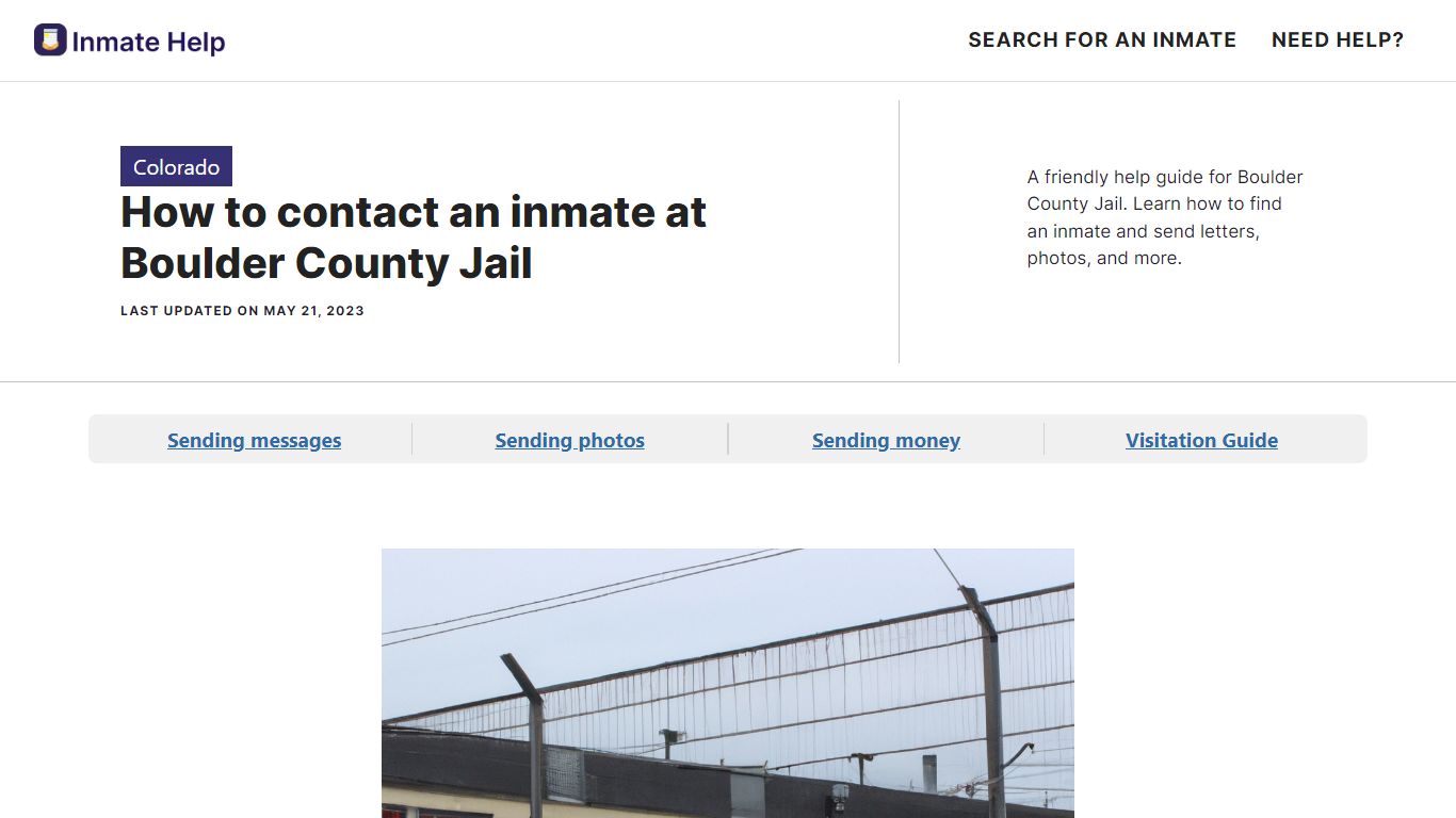 How to contact an inmate at Boulder County Jail - Inmate Help